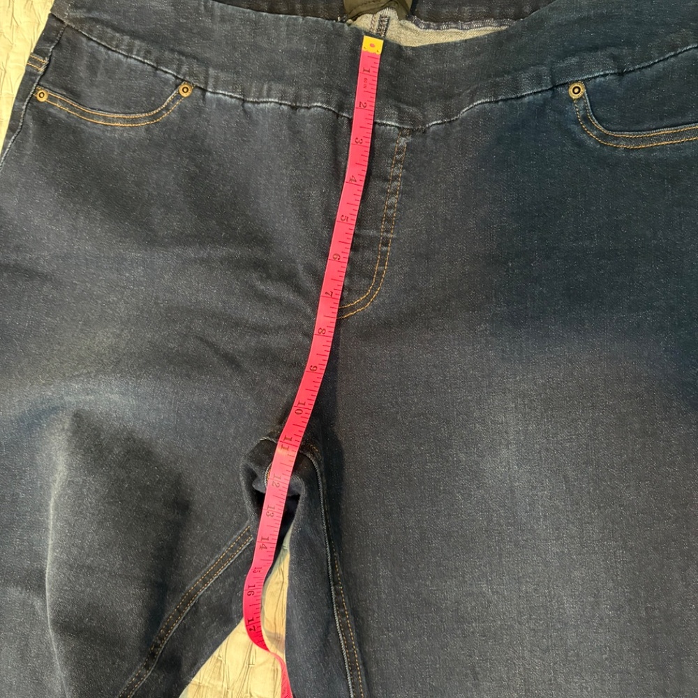 Slimsation By Multiples Dark Blue Cropped Jeans with Frayed Hem - Picture 5 of 12